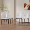 Luxury Simple Chair (Set of 4) - White / Black - Image 5