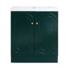 Contemporary Freestanding Bathroom Vanity With White Resin Sink & Soft Close Cabinet Doors - Dark Green - Image 4