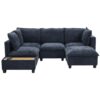 U - Shaped Sectional Sofa Modular Sofa Couch With A Movable Ottoman, A Coffee Table With Hidden Charging Devices For Living Room - Blue - Image 14