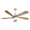 Indoor Ceiling Fan With Dimmable Led Light 5 Solid Wood Blades Remote Control Reversible Dc Motor With Smart App Control - White - Image 2