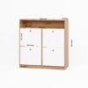 Shoe Storage Cabinet With 4 Flip Drawers And Wooden Handle For Entryway - Natural - Image 3
