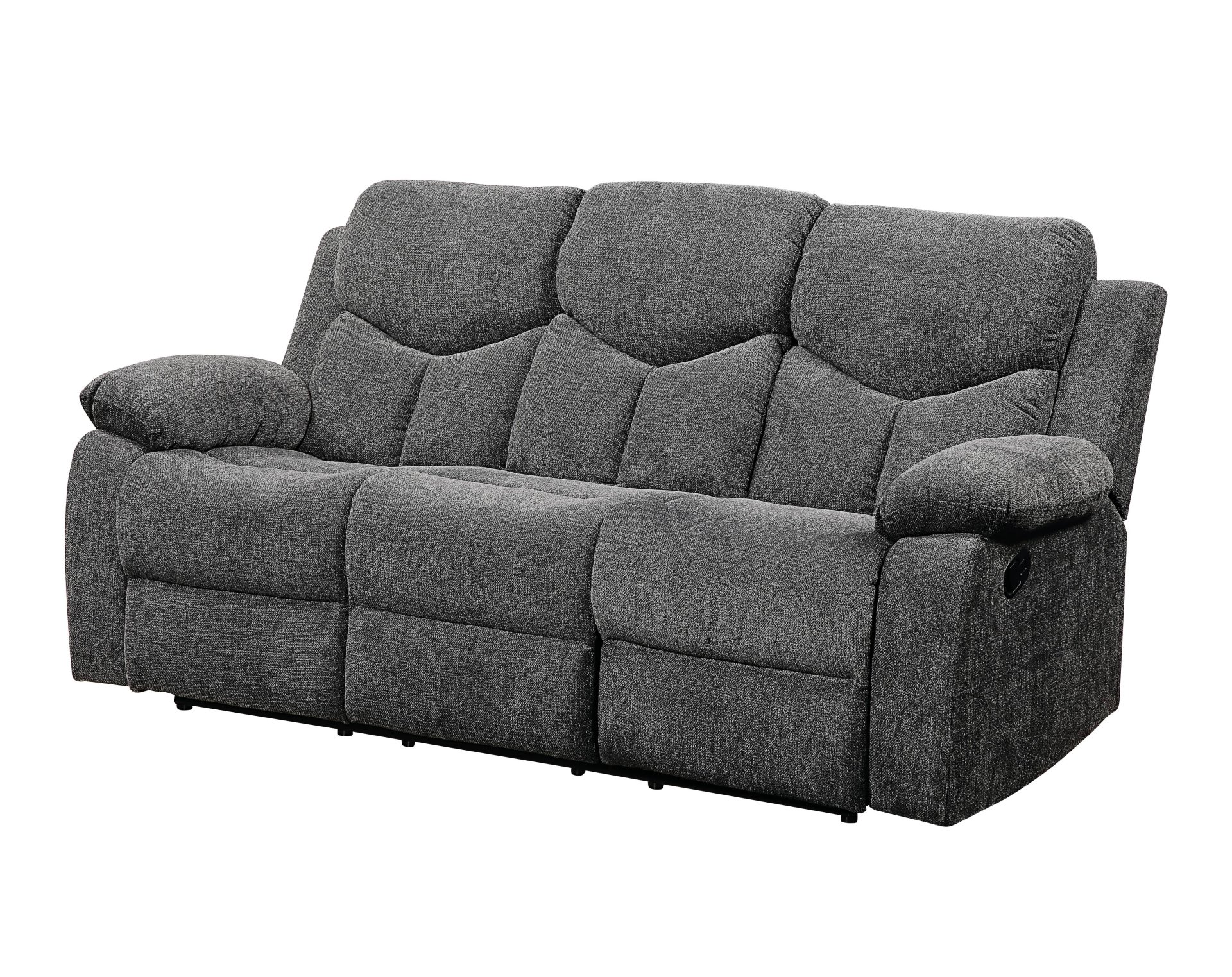 Kalen - Chenille 3 Piece Recliner Living Room Set - Gray - Image 2