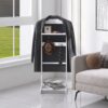 Accent Portable Garment Rack, Clothes Valet Stand With Storage Organizer - White - Image 4