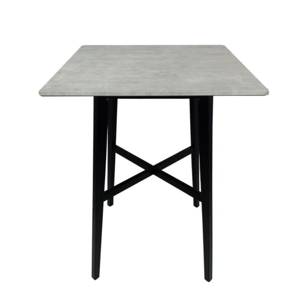 Modern Bar Height Dining Table, Rubberwood Legs And Laminate Table Top - Gray / Black