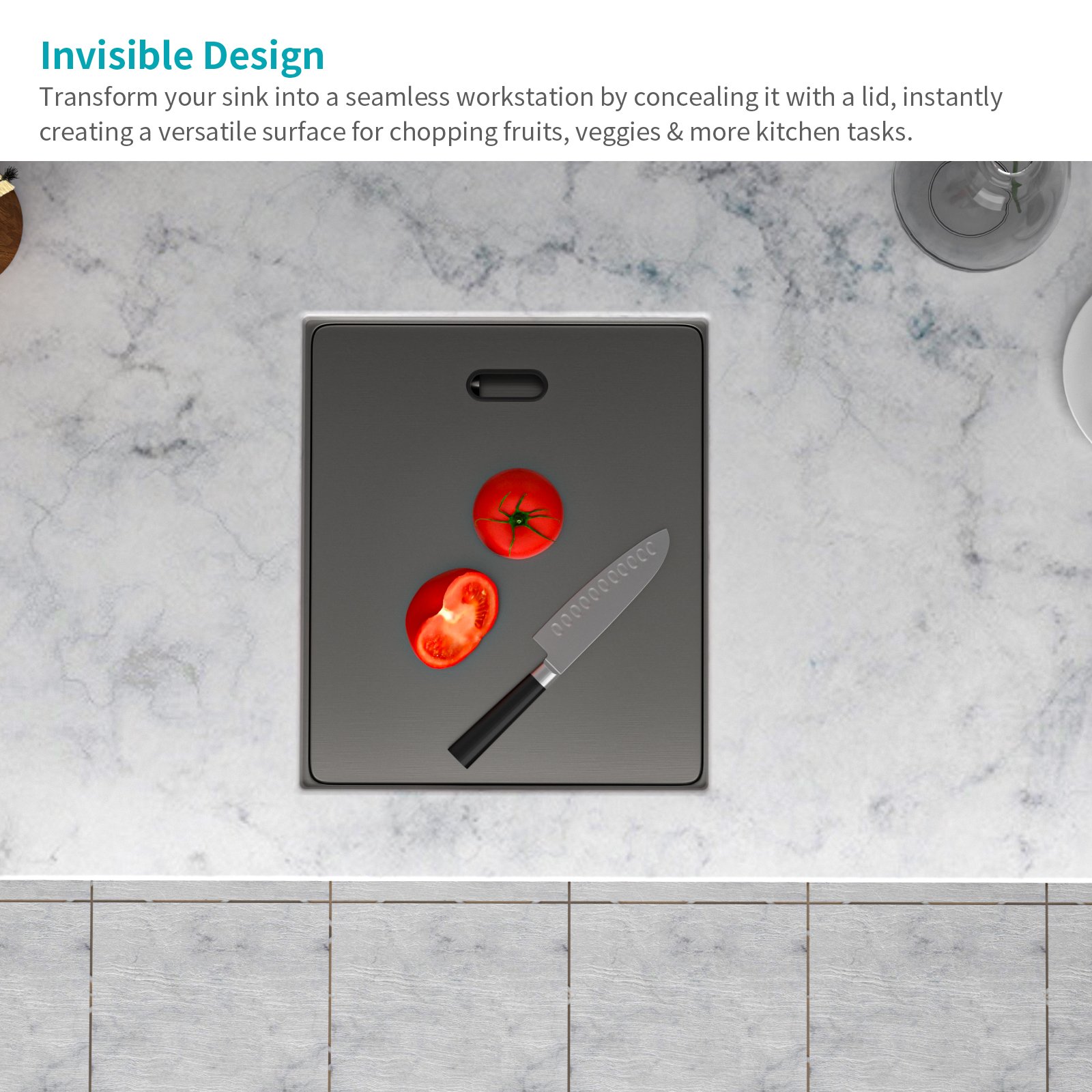 15" Undermount Bar Sink With Folding Faucet, 16 Gauge Stainless Steel, Single Bowl - Gunmetal Black - Image 10