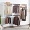 Devi - Wall Mounted Wood Closet System With Modular Design - Warm White - Image 2
