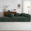 Sectional Sofa Full Compressed Sofa Modular Sofa Couch Free Combined Sofa With Deep Seating And 2 Side Pockets For Living Room - Green - Image 12