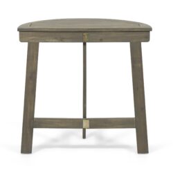 Outdoor Half Round Folding Bistro Table - Gray Finish