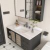 Elegant Marble Vanity Top, 43" Bathroom Vanity With Undermount Sink Sintered Stone, Bianco Carrara Venato - White - Image 14