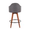Ahoy - Contemporary Fixed Height Counter Stool With Bamboo Legs / Round Footrest (Set of 2) - Gray / Walnut - Image 5