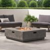 Modern Square Iron Fire Pit 50, 000 Btu - Stone Gray - Image 7