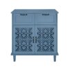 2 Door 2 Drawer Cabinet, American Furniture, Suitable For Bedroom, Living Room, Study - Blue - Image 11