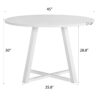 Edo - 5 Piece Dining Set, Trestle Dining Table With 4 Windsor Chairs - White - Image 10