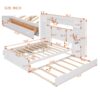 Full Size Bed With All In One Cabinet, Shelf And Sockets, Twin Size Trundle - White - Image 14