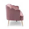 Modern Glam Velvet 3 Seater Sofa With Curvaceous Shell Design - Blush - Image 6