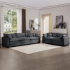 Modern Living Room Sofa Set With 2 Seater Sofas, Deep Recliner Corduroy - Gray - Image 16