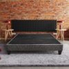 14" California King Size Upholstered Platform Bed Base, Mattress Foundation - Dark Gray - Image 2