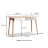Computer Desk Large Size Office Desk With 2 Drawers, Modern Simple Style PC Table With Gap Design For Home Office - White / Gray - Image 3