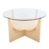 U - Shaped Contemporary Coffee Table - Natural / Clear - Image 3