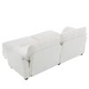 Free Combination Modular Convertible Sectional Sofa Bed Set, 4 Seat Upholstered Sleeper Corner Couch, Deep Seat Loveseat With Ottoman - White - Image 6