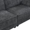 Free Combination Modular Convertible Sectional Sofa Bed Set, 4 Seat Upholstered Sleeper Corner Couch, Deep Seat Loveseat With Ottoman - Gray - Image 9