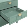 2 Drawer Side Table, American Style, End Table, Suitable For Bedroom, Living Room, Study - Light Green - Image 6