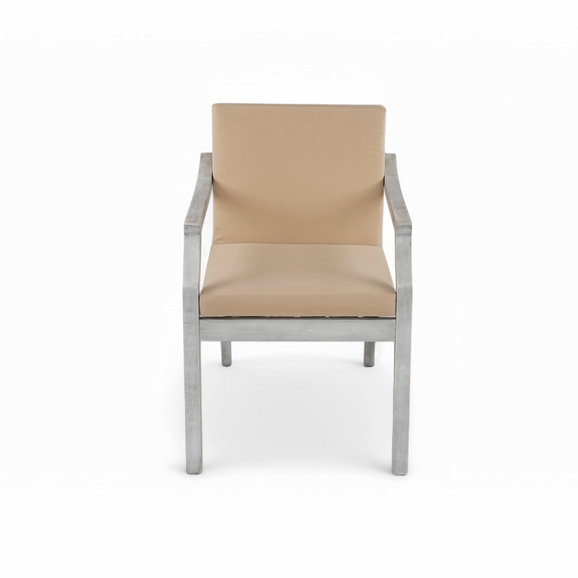 Outdoor Dinning Set 4 Person Outdoor Wooden Dinning Set With An Umbrella Hole And Removable Cushions For Patio, Backyard, Garden - Antique Gray - Image 10