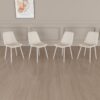 Modern Kitchen Dining Chairs (Set of 4) With Linen Padding And Sturdy Metal Legs - Beige - Image 2