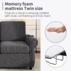 Pull Out Sofa Bed Loveseat Sleeper With Twin Size Memory Mattress With Two USB Ports For Living Room Spaces - Gray - Image 7