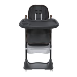Adjustable Baby High Chair 0 - 6 Years, Portable Infant Feeding Seat With Safety Belt, Silent Lockable Wheels - Black