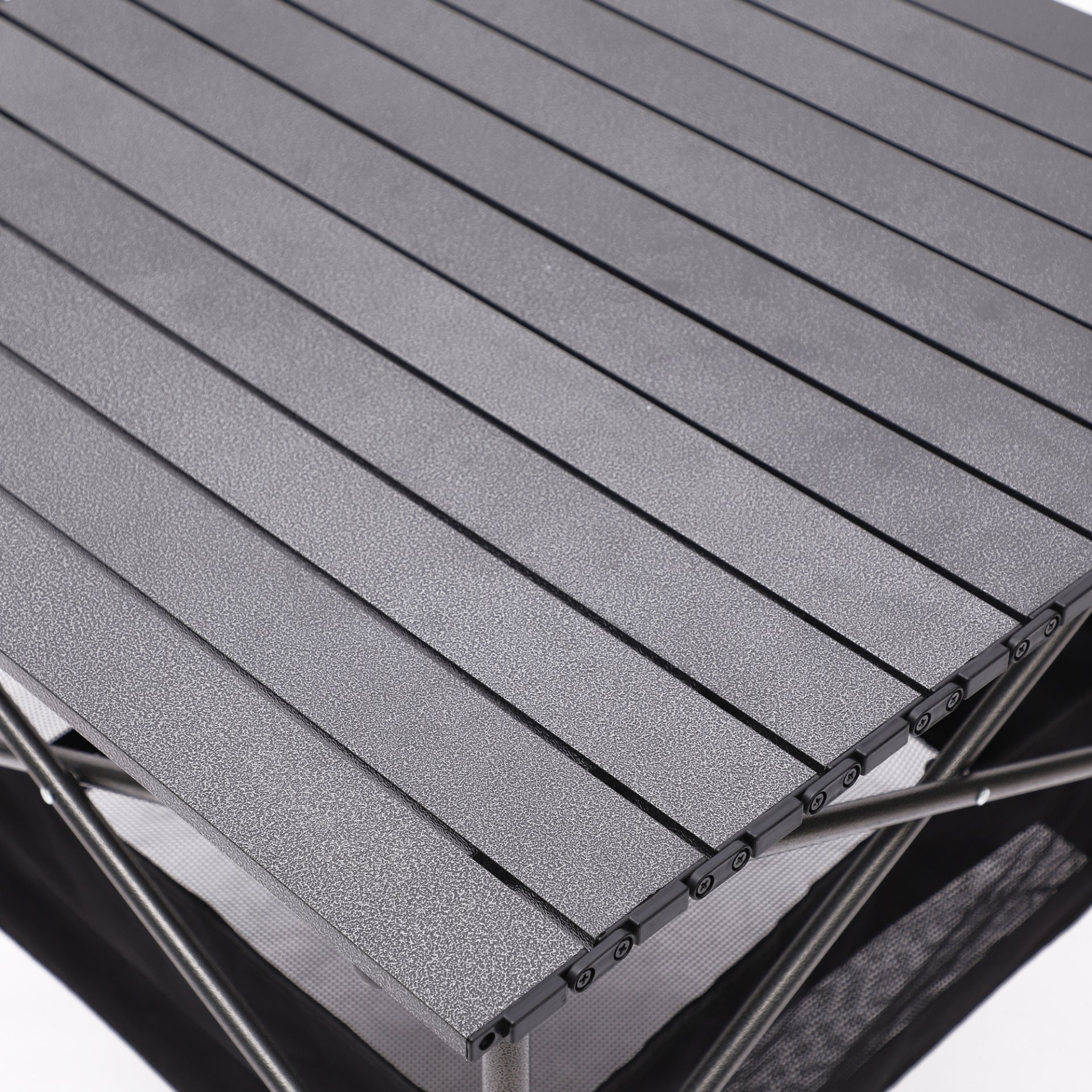 Folding Outdoor Table With Carrying Bag, Lightweight Aluminum Roll-Up Square Table For Indoor, Outdoor Camping, Picnics, Beach, Backyard, Bbq, Party, Patio - Black - Image 15