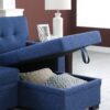 3 Piece Upholstered Sleeper Sofa - Blue - Image 8