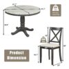 5 Pieces Dining Table And Chairs Set For 4 Persons, Kitchen Room Solid Wood Table With 4 Chairs - Gray - Image 6