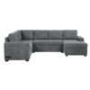 U-Shaped Sofa Sectional Sofa Pull-Out Sofa Bed With A Storage Chaise Lounge, Charging Devices For Living Room - Gray - Image 9