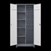 Metal Storage Cabinets, Cleaning Tool Cabinet With Locking Door, Tall Broom Tool Organizer, Large Storage Cabinet For Kitchen - Gray / White - Image 19