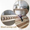 Console Table With Wood Beads Curved Waterfall Style Table - Antique Natural / Natural / Rustic / Natural / White - Image 13