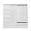 Doorless Storage Wardrobe For Dedroom With Shelves And 3 Drawers - White - Image 4