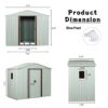 88.98" Outdoor Metal Storage Shed With Window - White - Image 9