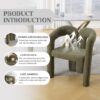 Contemporary Designed Velvet Upholstered Accent / Dining Chair - Olive - Image 5
