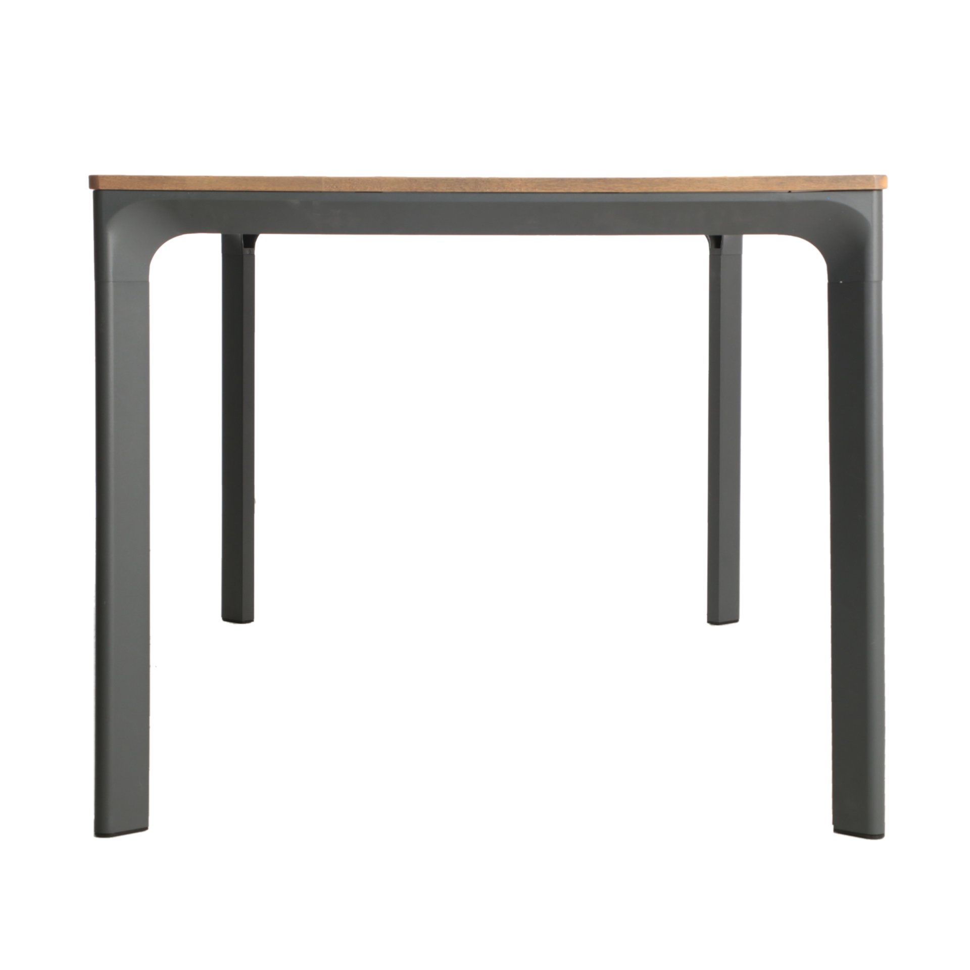 Eucalyptus Wood Topped Patio Dining Table With Aluminum Frame - Gray - Image 6