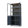 Modern Style Tall Steel Display Cabinet With Double Glass Doors, LED Lights, 3 Sided Glass For Collectibles Dark - Dark Blue - Image 7