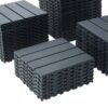 Plastic Interlocking Deck Tiles 44 Pack For Outdoor And Indoor Use, 12" X 12" Square Waterproof Patio Decking - Dark Gray - Image 6