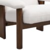 Modern Accent Chair With Ottoman, Mid Century Lounge Chair With Footrest, Comfy Fabric Armchair Upholstered Set With Solid Wood Frame For Living Room - White - Image 16