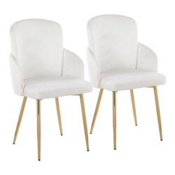 Dahlia - Contemporary Dining Chair (Set of 2) - Cream / Gold