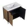 Modern Freestanding Bathroom Vanity With Resin Sink & Soft Close Cabinet Doors - Light Coffee - Image 17