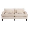 Mid Century Modern Chenille Fabric Loveseat Sofa With Brown Wood Feet, 2 Seat Upholstered Couch For Living Room And Bedroom - Beige - Image 13