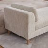 Modern Upholstered End Of Bed Bench With Armrests, Chenille Chaise Lounge Couch With Bolster Pillows, Rubberwood Legs - Beige - Image 7