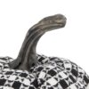 Plaid Pumpkin Decor, For Holiday Halloween Decoration - Black / White - Image 3