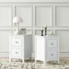 Modern Nightstand (Set of 2), Bed Side Table With 2 Drawers, End Side Table Double For Bedroom Living Room - White - Image 6
