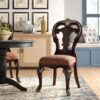 Elegant Style Beautiful Side Chairs 2 Piece Set Cherry With Tipping Fabric Upholstered Traditional Dining Furniture - Cherry - Image 9
